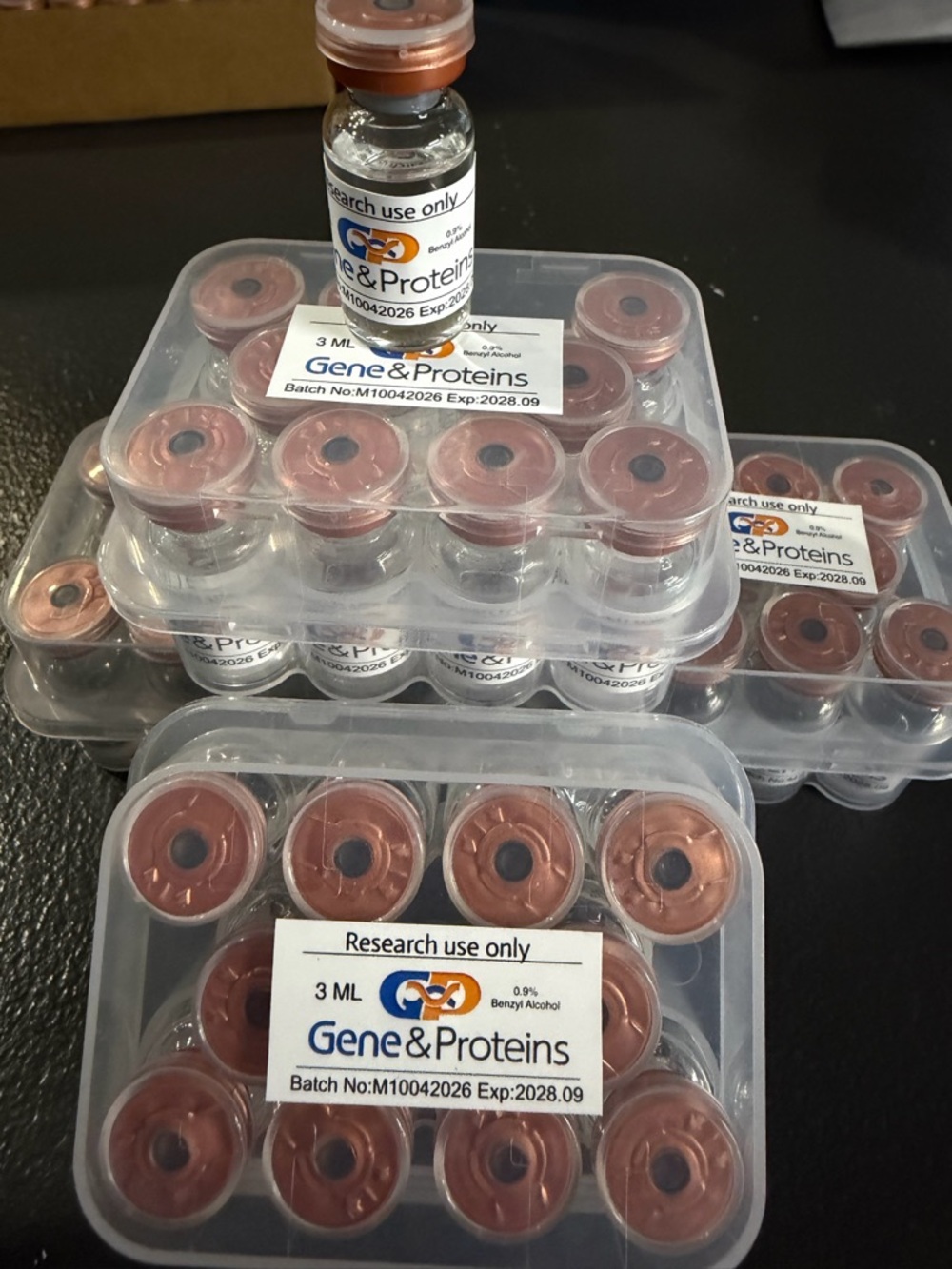 3 mL Vials (Brown Cap) - Pack of Research Vials BAC Water